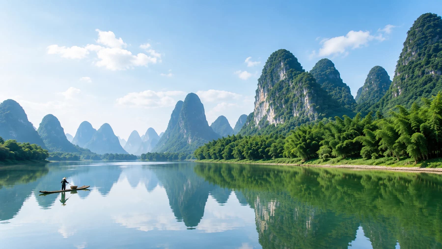 Yangshuo karst river landscape